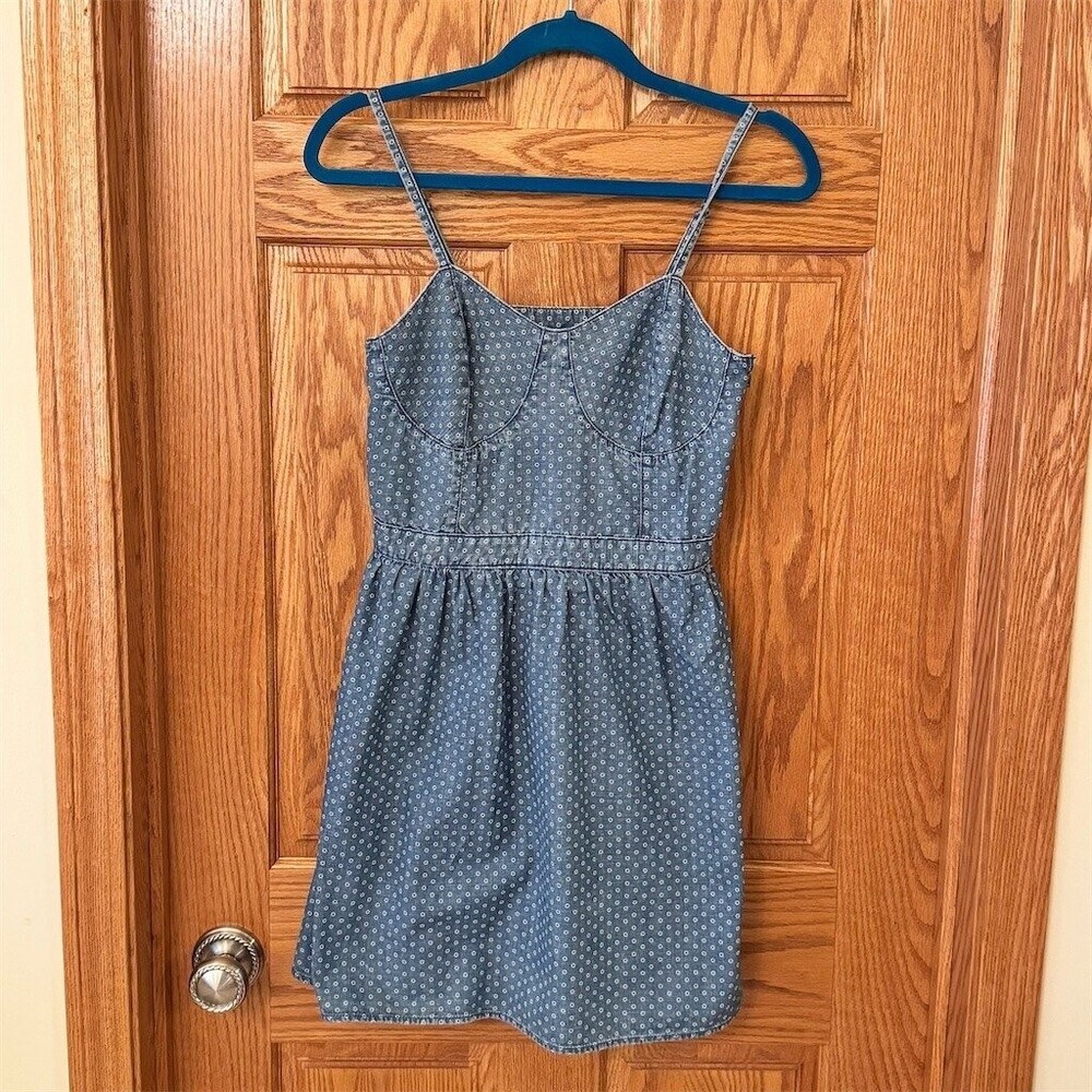Mossimo Supply Co Sundress Womens Size M Blue Polka Dot Fit & Flare Short